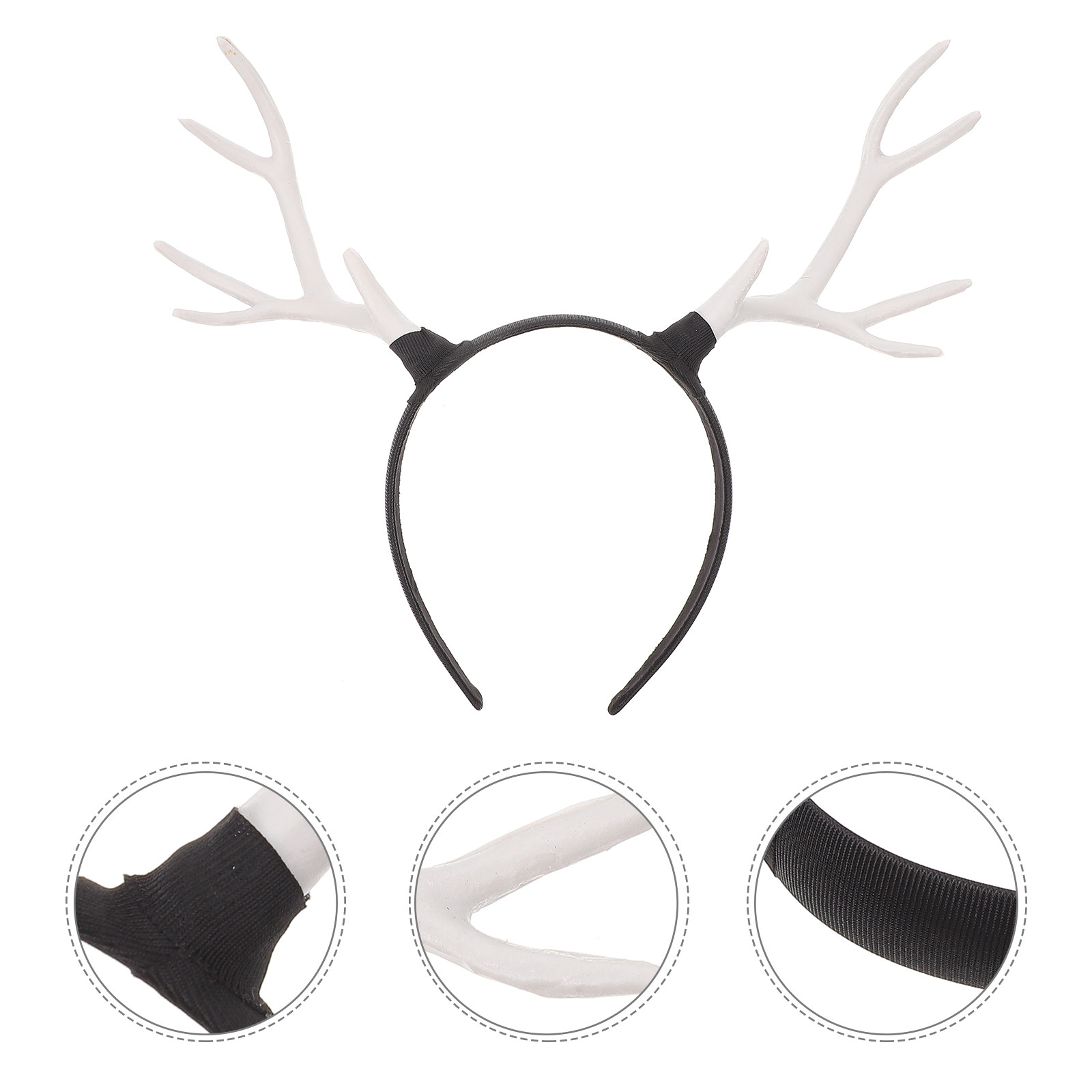 Reindeer Antlers Headband - 1個入り。愛らしいトナカイの角がデザインされたクリスマスヘアバンド。女性用ヘアアクセサリー。クリスマスパーティーやお祭り、ホリデーパーティーに最適なヘアオーナメント。