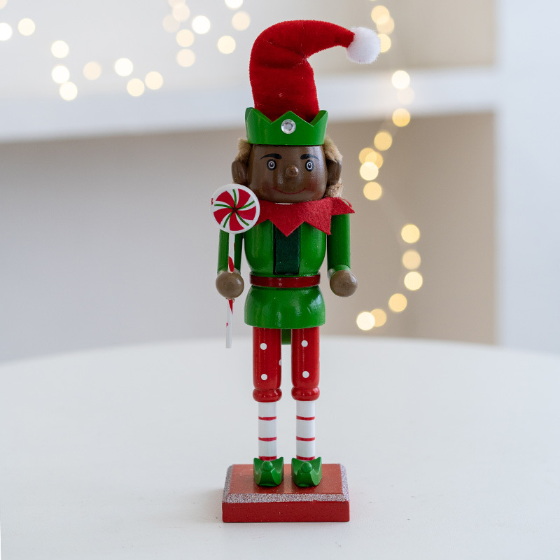 木製くるみ割り人形の兵士,エルフの老人,ワインキャビネットの - Nutcracker Figurine のレビューと価格