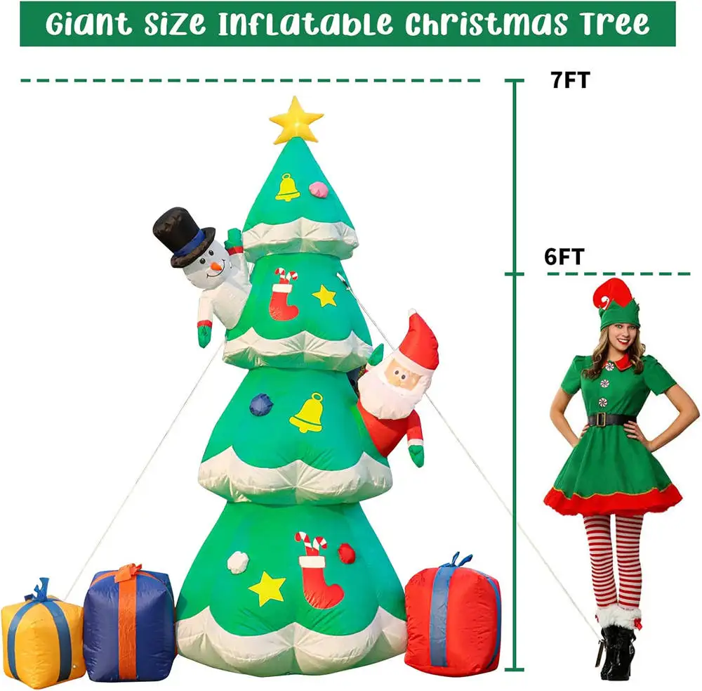 高さ7フィートの光るクリスマス装飾用インフレータブルモデル。 - Christmas Tree Artificial のレビューと価格