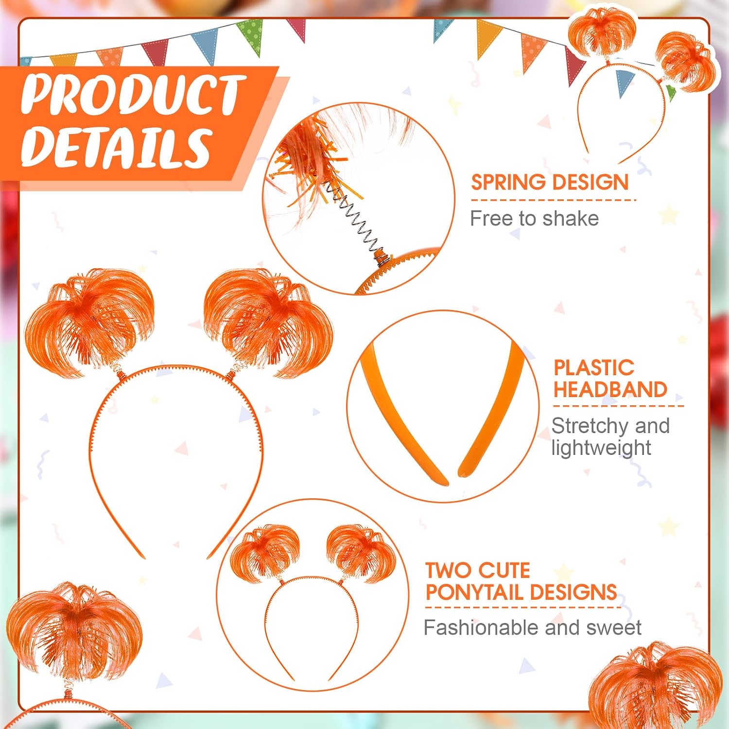 6/12個入り ポンポンヘッドバンド ヘアティンセル ヘアア - Tinsel Garland Decoration のレビューと価格