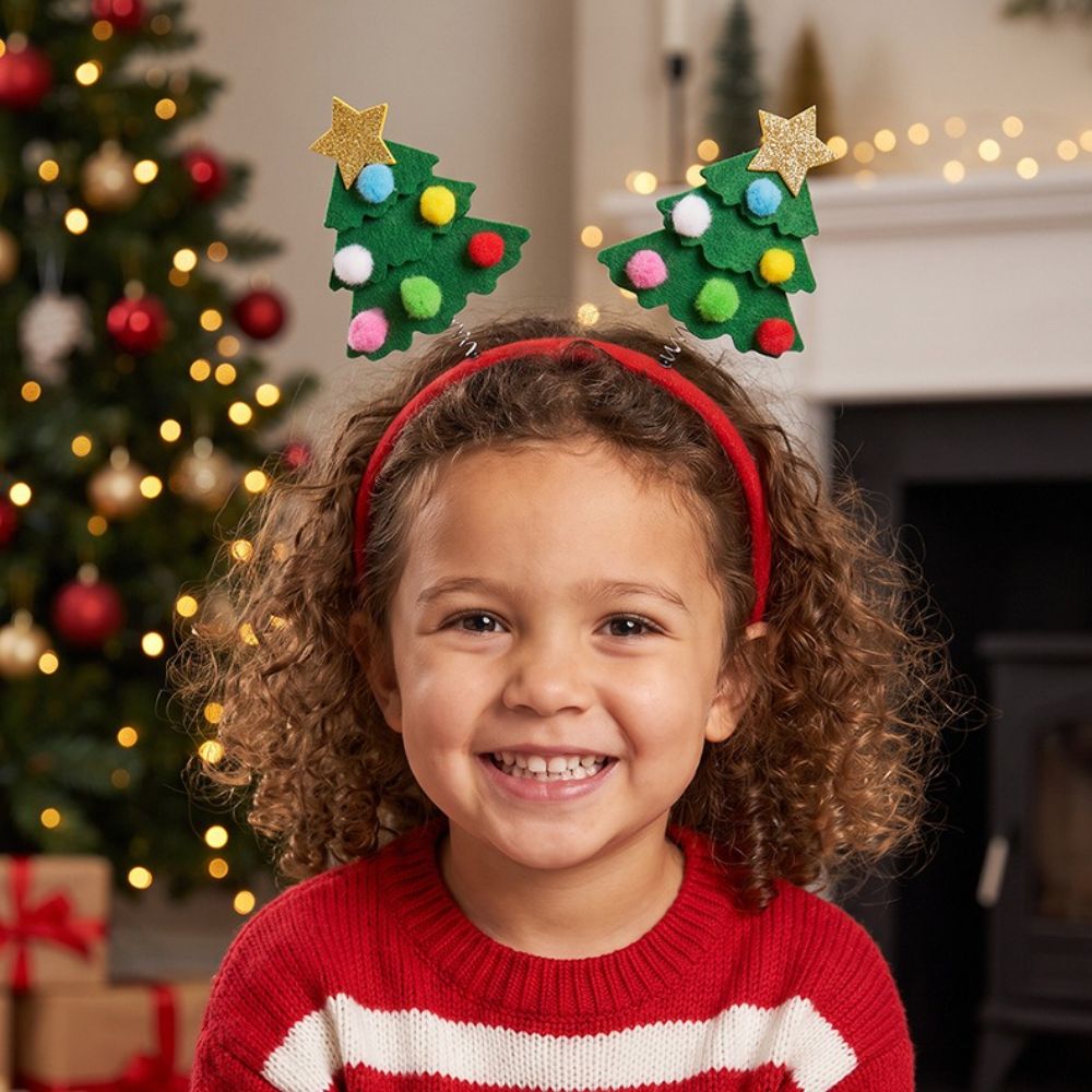 クリスマスデザインの角型ヘアバンド 1個入り。子供向けのユニ - Reindeer Antlers Headband のレビューと価格