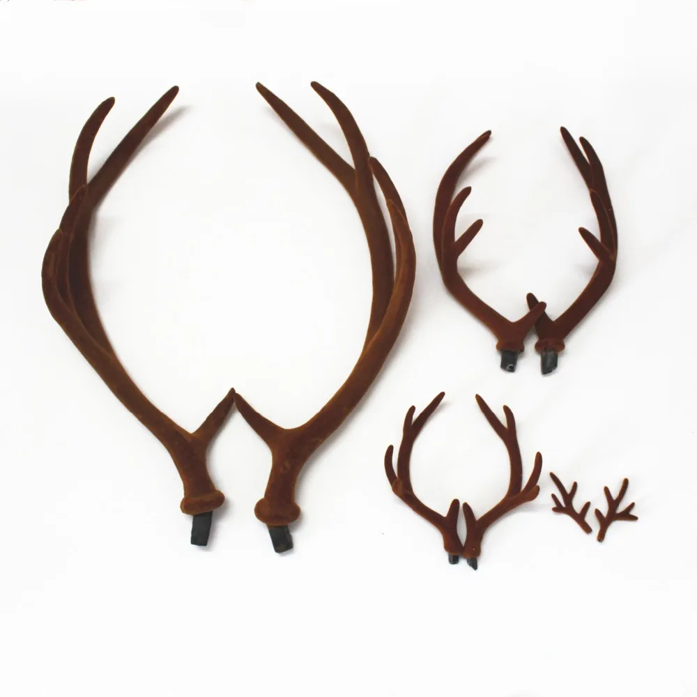 手作りブラウンシミュレーション鹿の角クリスマスデコレーション - Reindeer Antlers Headband のレビューと価格