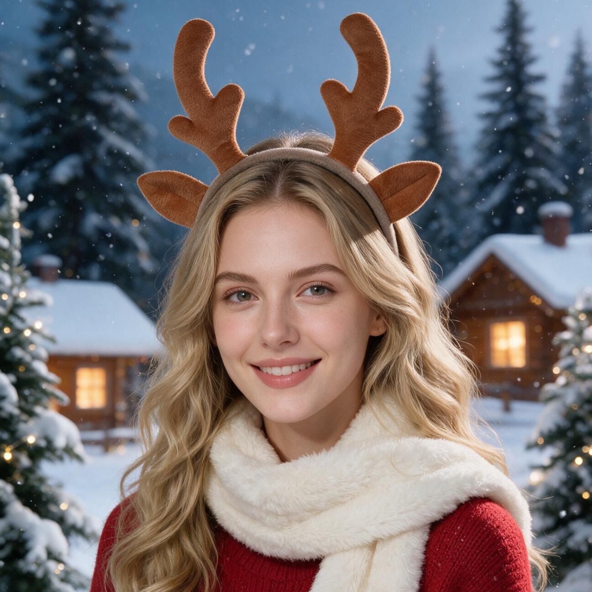 クリスマス柄のふわふわトナカイの角のヘアバンド、1個、2個、 - Reindeer Antlers Headband のレビューと価格
