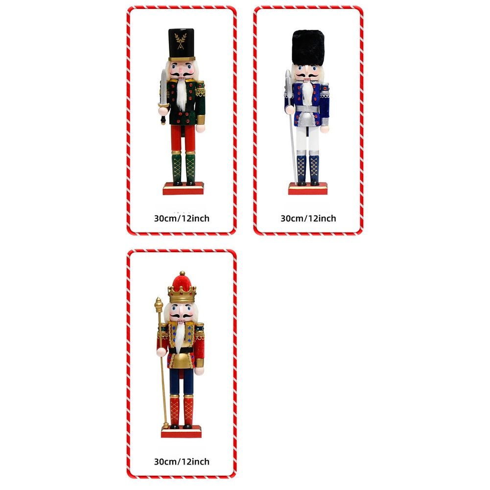 30cmの木製くるみ割り人形。クリスマスオーナメントとして、 - Nutcracker Figurine のレビューと価格