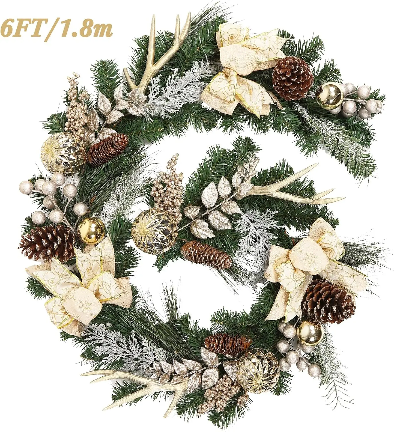 ガーヴィー製、長さ6フィートのクリスマスガーランド。電池式で - Led Fairy String Lights のレビューと価格