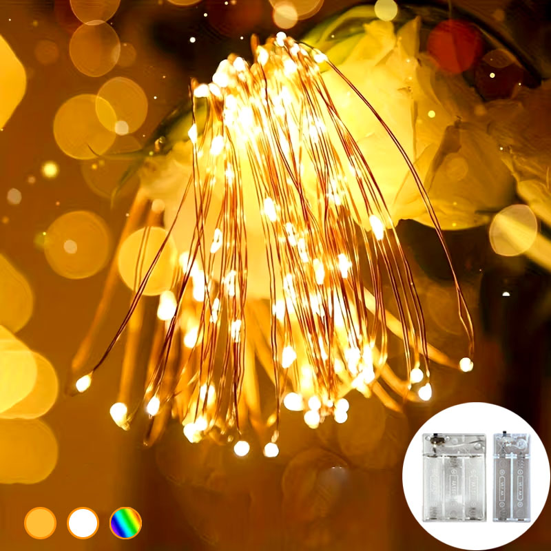 LEDフェアリーライト、電池式で点滅する銅線製のイルミネーシ - Led Fairy String Lights のレビューと価格