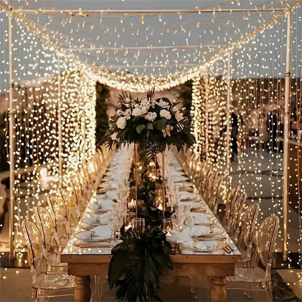 電池式 3/6m カーテン型 LED ストリングライト ガー - Led Fairy String Lights のレビューと価格