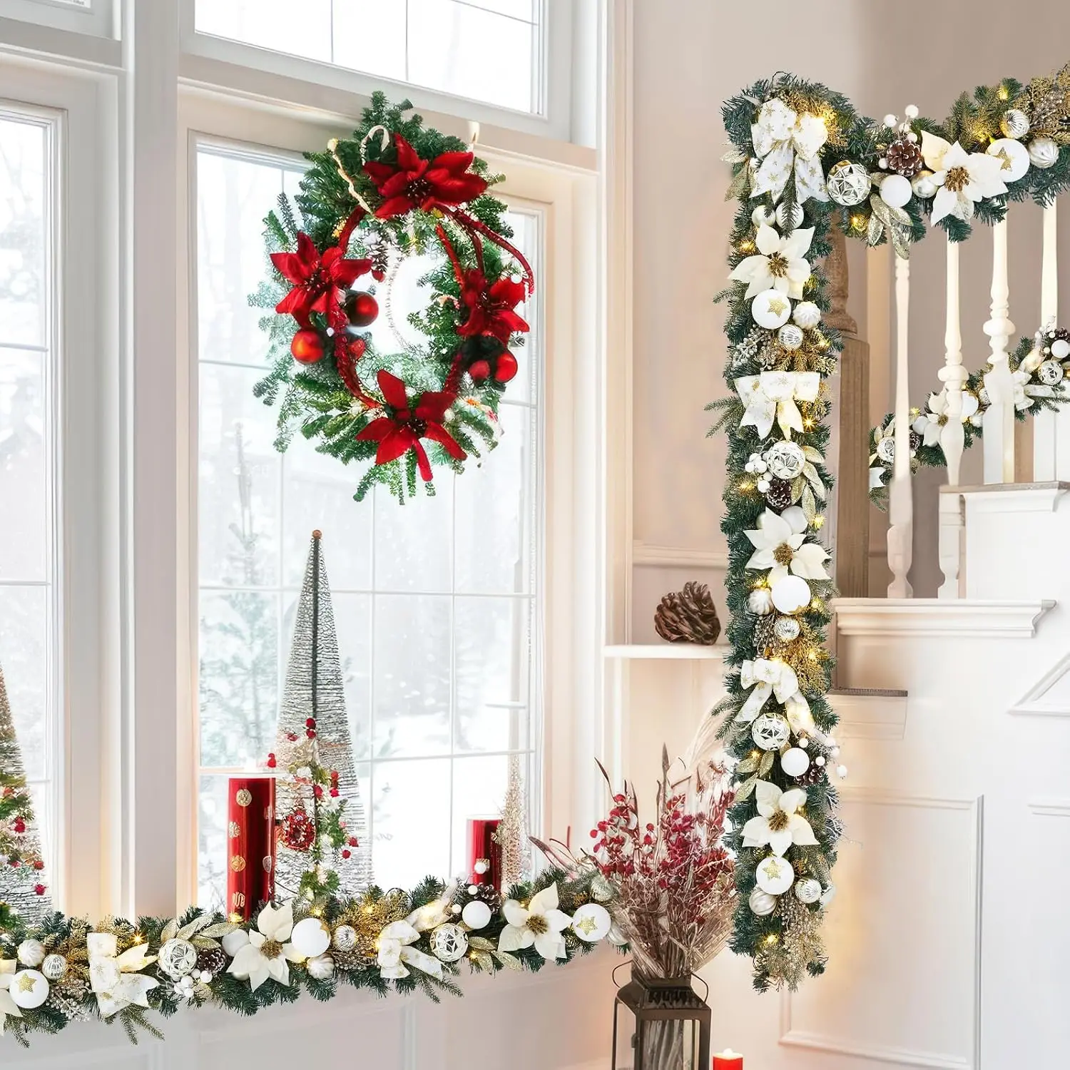 ガーヴィー 6フィートのクリスマスガーランド。20個の温白色 - Led Fairy String Lights のレビューと価格