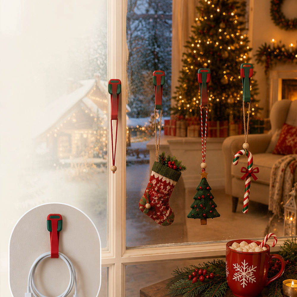 再利用可能なシリコン製クリスマス用ハンギングフック。装飾用ス - Christmas Stocking Hanging のレビューと価格