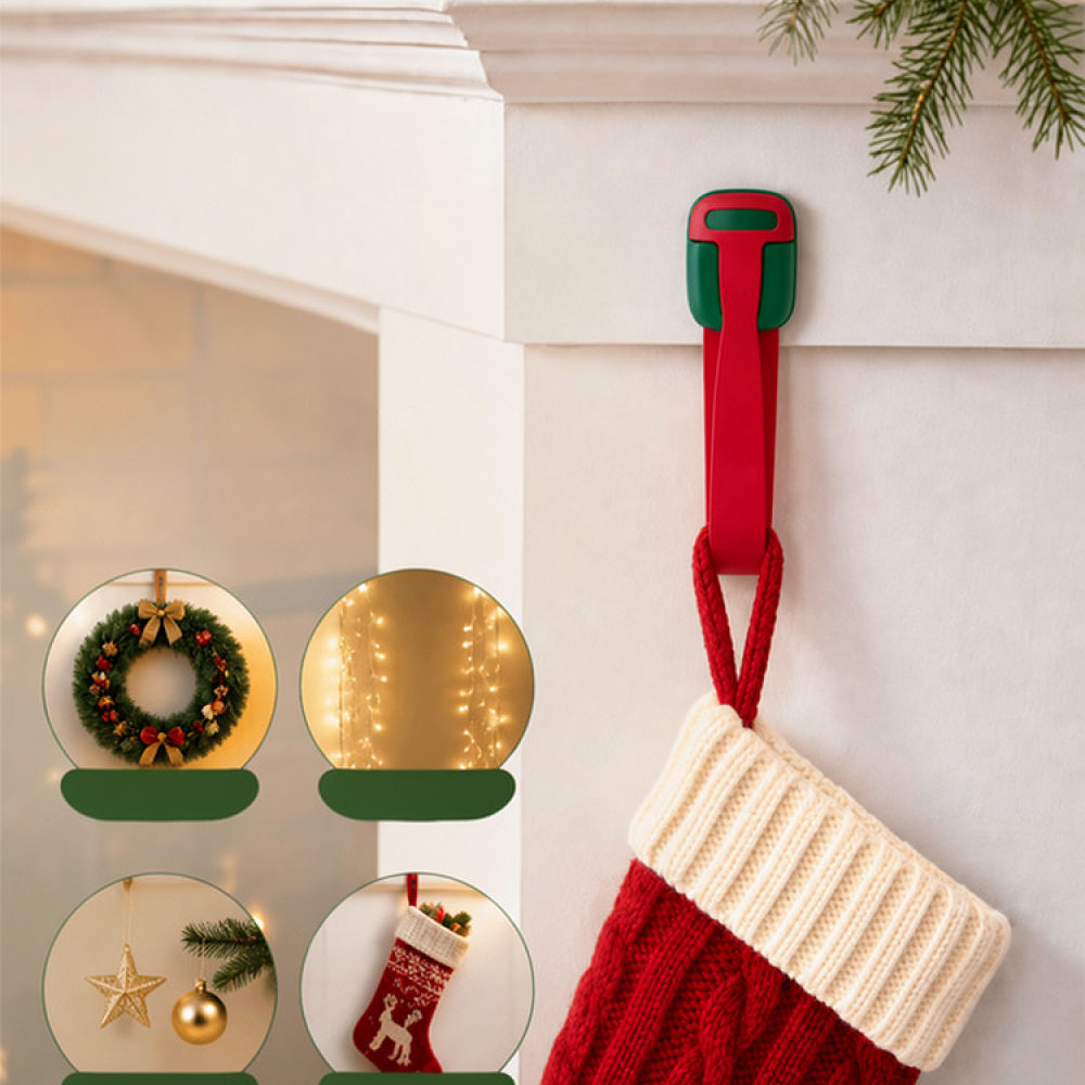 再利用可能なシリコン製クリスマス用ハンギングフック。装飾用ス - Christmas Stocking Hanging のレビューと価格